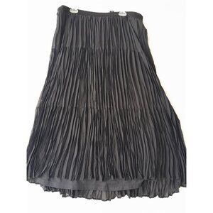 Maggie Barnes Boho Broomstick Crinkle Tiered 1X Flowy Pull On Maxi Skirt Lined